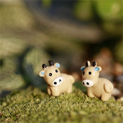 mazalan 2pcs น่ารักนมวัว miniatures Fairy Garden ตกแต่งงานฝีมือสวนบ้านของเล่น