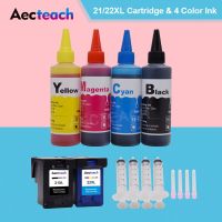 Aecteach ผลิต22xl 21xl ตลับหมึกสำหรับ Hp หมึกสำหรับ F380 Hp Deskjet D2300 D2345 D2360เครื่องพิมพ์400Ml หมึกเครื่องพิมพ์