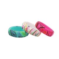 【CW】 2020 New Women 39;s 5.7mm Wide Pattern 3 Color Set European and Wedding Silicone Couple