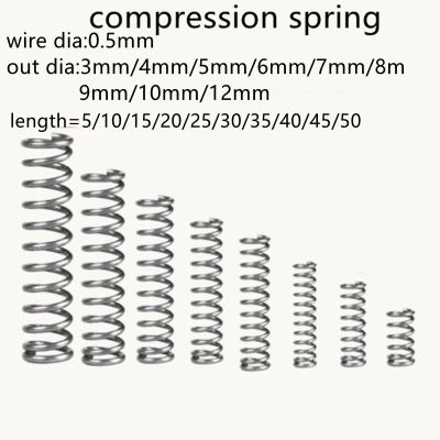 10-20pcs 0.5mm compression spring wire dia 3mm to 12mm Stainless Steel  Micro Small Compression spring Spine Supporters