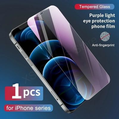 For iPhone 14 Pro Max ฟิล์ม กันมอง เต็มจอ ป้องกันแสงบลูเรย์ กระจกนิรภัยสำหรับ for iPhone 13 12 Mini/12 pro max 11 Pro Max X XS XR 6 6S 7 8 Plusป้องกันหน้าจอตาดูแล Anti Blue Ray Light Tempered Glass