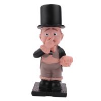 Resin Butler Shape Cute Old Boys Statue Decor Tissue Stand Rack Sculpture for Toilet