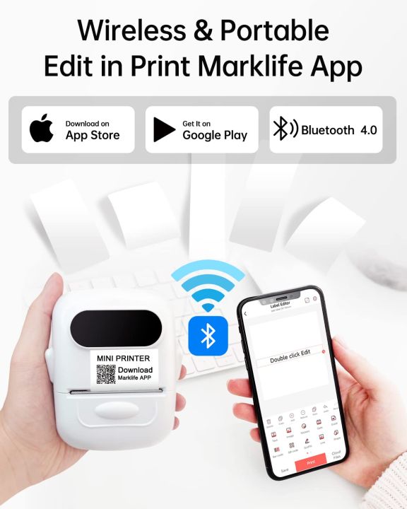  MARKLIFE Label Maker Machine with Tape P50-2 Inch Portable  Barcode Label Printer, Bluetooth Label Stickers Machine for Clothing,  Jewelry, Retail, Address, Barcode, QR Code, Home, Office : Office Products