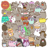 MUYA 50Pcs Pusheen สติกเกอร์สำหรับเด็กสติกเกอร์แมวน่ารักสำหรับวารสารกันน้ำสติ๊กเกอร์กราฟฟิตี