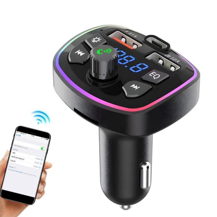 fm-transmitter-car-adapter-fm-transmitter-radio-receiver-audio-music-adapter-type-c-car-charger-radio-receiver-wireless-5-0-colorful-light-car-mp3-player-for-most-cars-best-service