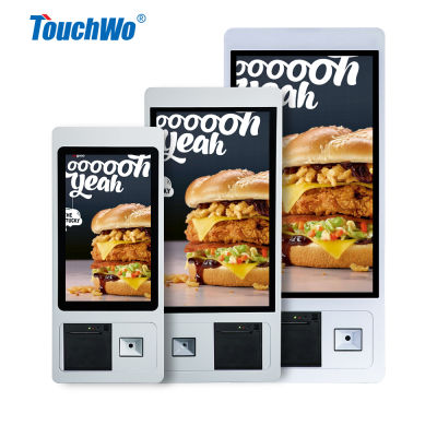 Touchwo บริการตนเองออโต้15.6นิ้วหน้าจอสัมผัสสั่งอัตโนมัติ,ตู้หน้าจอ Pos จอสัมผัสตู้จ่ายรหัสสแกน