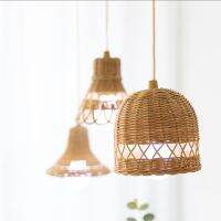 【CW】 Hand-woven Rattan Lampshade Chandelier Hanging Shades for Bedroom Room Homestay