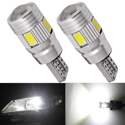 【CW】2 PCS T10 W5W 194 LED Bulb Signal Light Canbus Error Free 5630 6SMD 12V 7000K White Car Wedge Side License Plate Trunk Lamps