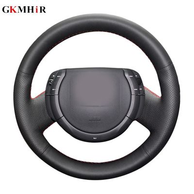 Hand-stitched Black Artificial Leather Steering Cover Black Car Steering Wheel Cover for Citroen Triumph Old C4 C-quatre