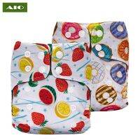 AIO Waterproof Cloth Diapers for Infant Doughnut Pattern Adjustable Baby Toliet Training Pants Nappies Washable Diaper Pocket Cloth Diapers