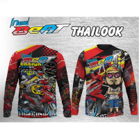 Sublimation Long Sleeve, Full Print, Thailook Design, Thailand Design,013,Beat Red Motorcycle Jersey Long Sleeve Size S-3XL {in store}