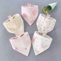 【DT】hot！ Cartoon Baby Bibs Soft Cotton Bandana Drool Feeding Infant Burp Cloths 1/4/5pcs