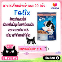 อาหารแมวแบบเปียก Purina Felix รสปลาแซลมอนในเยลลี ปริมาณบรรจุ 70 g x 6 ซอง