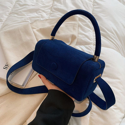 Vintage Scrub PU Leather Small Crossbody Shoulder Bags for Women 2021 Winter Luxury Fashion Designer Tote Purses and Handbags