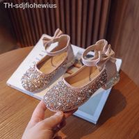 【hot】♦  Pink Children Shoes for Heel Glitter Rhinestone Wedding Leather Fashion