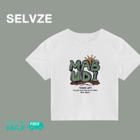 SELVZE ฉบับภาษาเกาหลีของรูปการ์ตูนสบายๆของเสื้อยืดสั้นสำหรับ Woman1