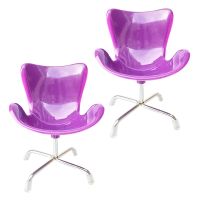 2 Pcs 1:6 Dollhouse Miniature Chair Dollhouse Mini Chairs Simulation Colorful Armchair Backrest Swivel Egg Chair