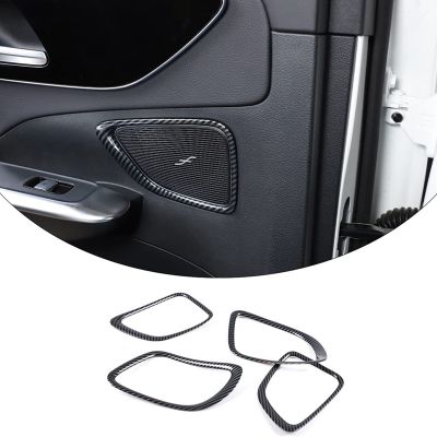 Car Door Speaker Horn Frame Cover Trim Accessories ABS Carbon Fiber for Mercedes-Benz C-Class W206 C200 C300 2022