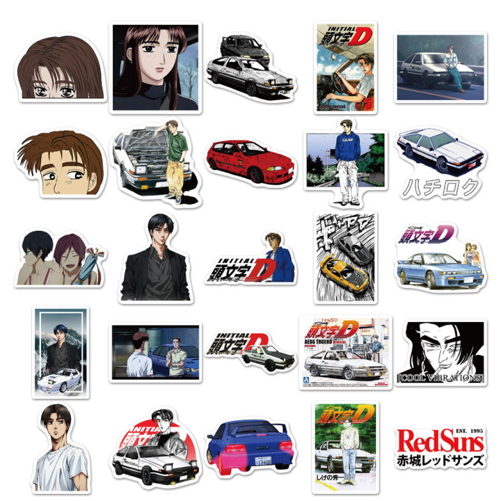 สติกเกอร์ลายอนิเมะ-initial-d-ติดกระเป๋าเดินทาง-โน๊ตบุ๊ค-อื่นๆ-คละลาย-004