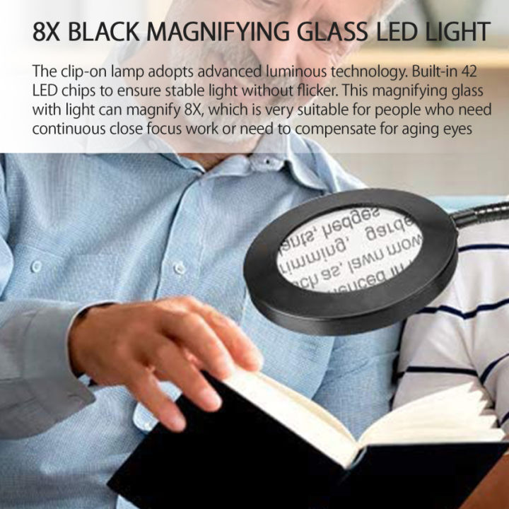 led-clip-on-light-พร้อมแว่นขยาย3x-และไฟฉายโคมไฟตั้งโต๊ะ-usb-มี3สี-x-ความสว่าง10ระดับ