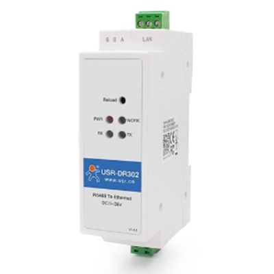 USR-DR302 Din Rail Serial RS485 to Ethernet TCP IP Server Module Ethernet Converter Modbus RTU to Modbus TCP Unit