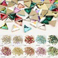 30pcs 100pcs small triangle nail art rhinestone 12 colors 3mm fancy crystal stone for DIY 3D nail art decoration