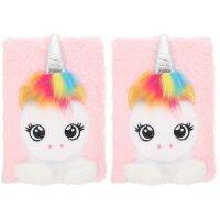 2pcs Girl Plush Dairy Cover Notebook Adorable Dairy Fluffy Notebook Girl Stationery