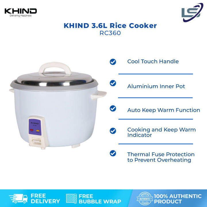 KHIND 3.6L Rice Cooker RC360 Thermal Fuse Protection to Prevent