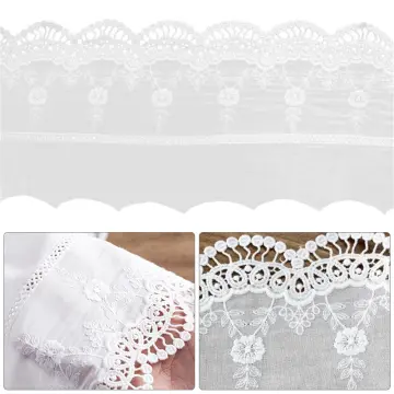 Laces : Scalloped cotton lace trimming, 2 cm, 100% Cotton