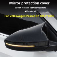 คาร์บอนไฟเบอร์สำหรับโฟล์คสวาเกนพาสสาท B7 2011 ~ 2015 2014 2012อุปกรณ์เสริมรถยนต์มุมมองด้านหลังฝาครอบประตูกระจกด้านข้างรุ่นแตร