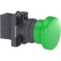 XA2EC31  :  สวิตซ์ฉุกเฉินกด-เด้งกลับ, Ø22mm พลาสติก สีเขียว หัวØ40 1NO - Schneider Emergency Stop Switches by pik2pak.com