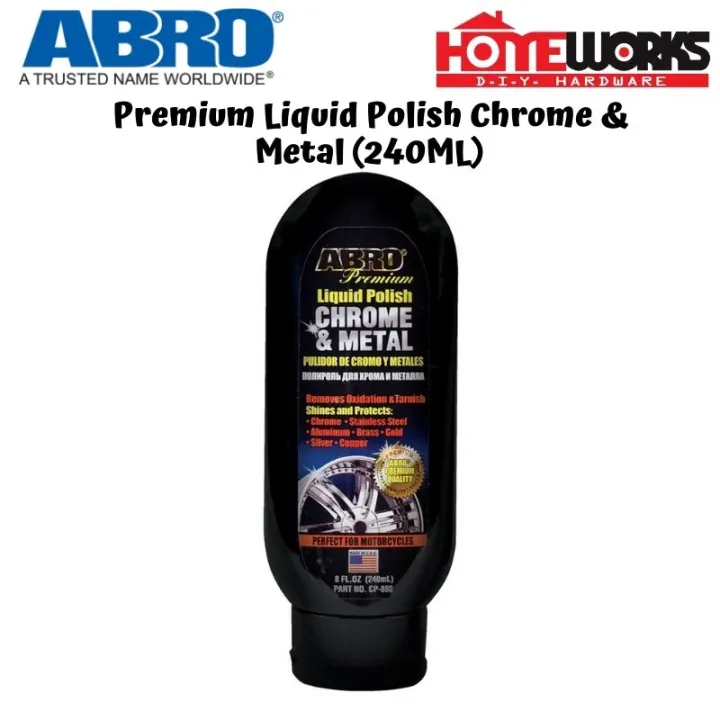 ABRO Premium Liquid Polish Chrome & Metal (240ML) Lazada