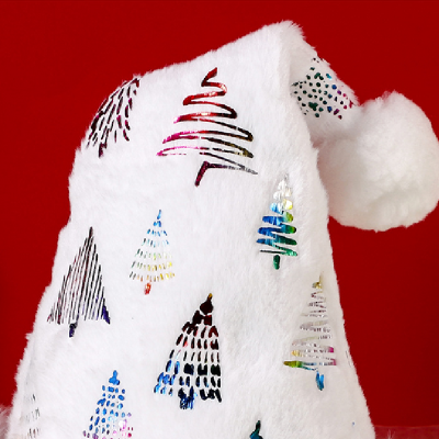 HotWhite Soft Plush Christmas Hat Party Snowflake Santa Hats White Xmas Decoration Hat ตกแต่งปีใหม่ Holiday Party Supplies