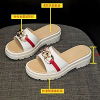 Outer slippers female sweet cooling off shoes 22 years summer new tide is red bottom net thick hot style