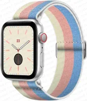 สายรัดสำหรับสายคาด Apple Watch 44มม. 40มม. 45มม. 41มม. 42มม. 38มม. 44สร้อยข้อมือไนลอนเดี่ยวแบบยืดหยุ่น IWatch Series 3 4 5 6 Se 7