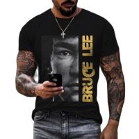 เสื้อยืด2ตัวสำหรับผู้ชายเสื้อยืดพิมพ์ลายดาว Bruce Lee กังฟูแฟชั่นอินเทรนด์ฮิปฮอปฮาราจูกุสตรีทแวร์เสื้อคอกลมแขนสั้นลำลอง