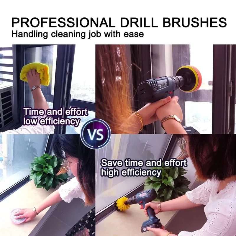 Electric Drill Cleaning Brush Head Universal Round Plastic