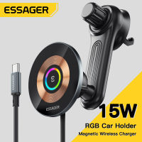 Essager 15W QI Car Wireless Charger ที่วางโทรศัพท์ Mount สำหรับ iPhone 14 13 12 Pro Max Wireless Fast Charging ที่วางโทรศัพท์ Charger