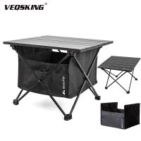 Outdoor Folding Table Portable Picnic Table With Storage Box Egg Roll Table Aluminum Alloy Camping Dinner Table Set