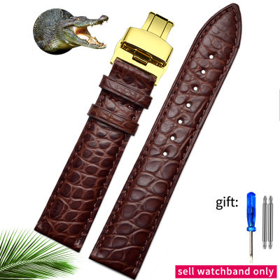 Crocodile Leather Alligator Strap for Longines Master Omega Men and Women Butterfly Clasp Watchband 12 14 16 18 20 22 24mm
