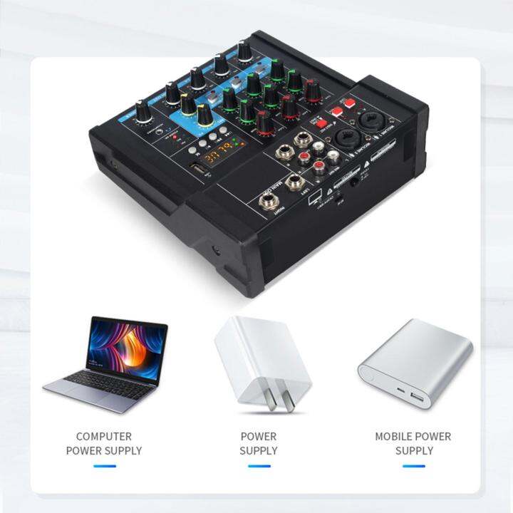 BNMUSIC Audio Mixer with Dual Wireless Mic for DJ Mixing PC Recording