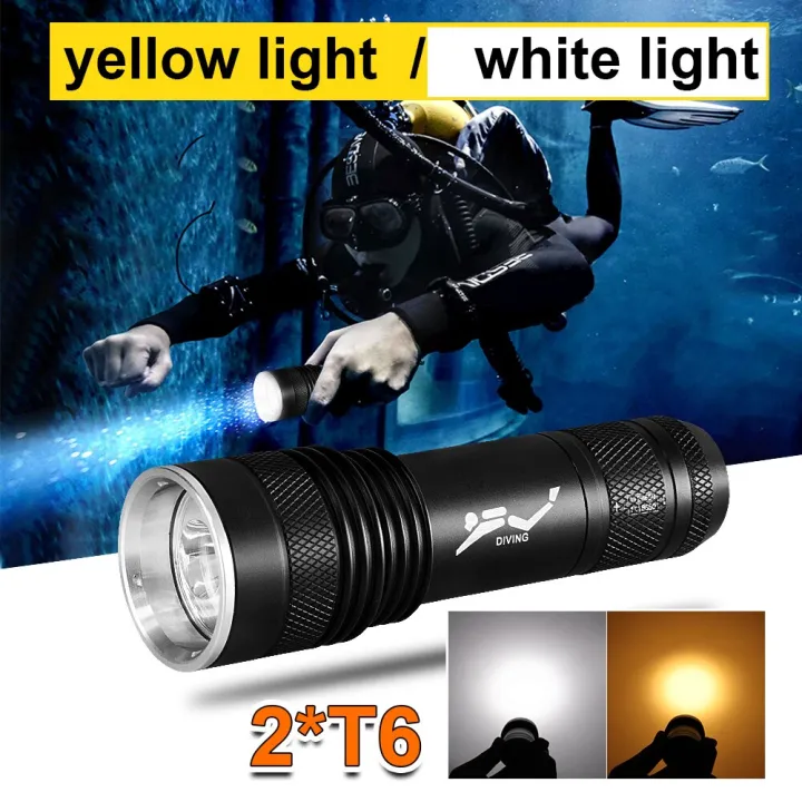Professional Scuba Diving Flashlight LED 18650 XML T6 Waterproof IPX8