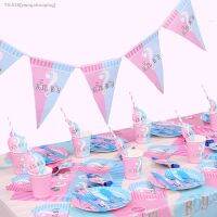 ۞◆ Disposable Cutlery Boys or Girls Banners Baby Shower Napkins Dinner Plates Tablecloths Cutlery Party Decor Supplies