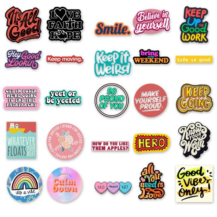 flash-sale-50pcs-colorful-healing-english-word-letters-series-graffiti-waterproof-stickers-helmet-skateboard-bicycle-luggage-decorative-sticker
