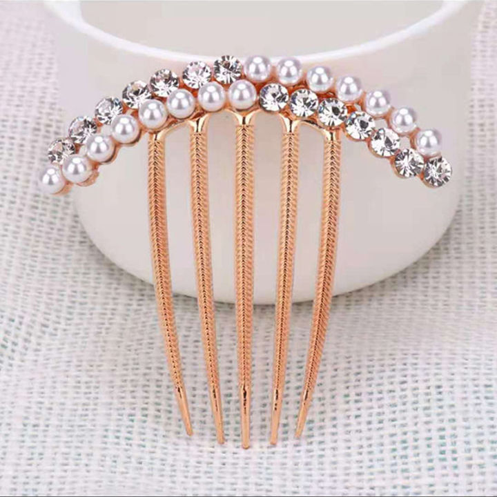 Crystal Hair Combs Tiaras Rhinestone Pearl Bridal Hair Comb Headpiece –  Loto.pk