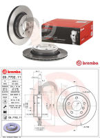 09 7702 11 จานเบรค ล้อ R (ยี่ห้อ BREMBO) รุ่นHC UV BMW ซีรี่ส์ 3 E46 318i 320i ปี1998-2005