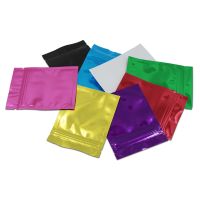 100Pcs/Lot Self Seal Reusable Resealable Tear Notch Food Chocolate Storage Packaging Pouches Zip Lock Glossy Aluminum Foil Bag