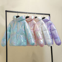 【cw】 Womens Cotton-Padded Clothes 2022 New Loose Colorful Cotton-Padded Clothes Short Thick Loose Student Cotton Padded Coat ！