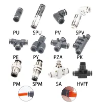 Pneumatic Fittings 4/6/8/10/12/14/16 Mm Compressor Accessories Air Quick Pipe and Connectors Tube Connect Parts Valves