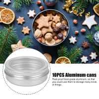 10pcs 2 OZ Tin Cans Screw Top Round Aluminum Cans Screw Lid Containers with Clear Window - Great for Store Spices Candies Tea